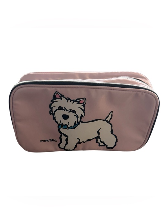 Marc Tetro Handbags - Marc Tetro Pink terrier Dog Travel makeup pouch